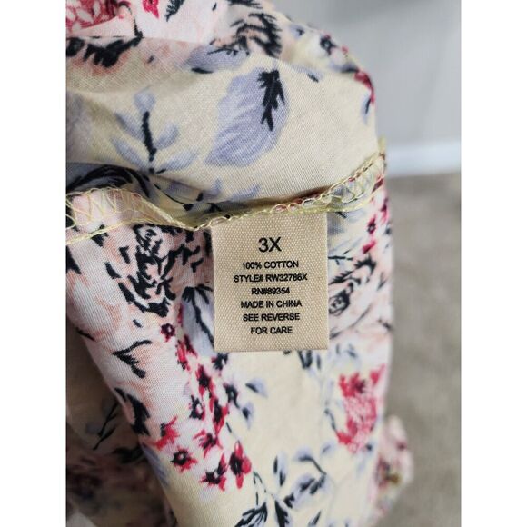 Off Shoulder Ruffle Floral Blouse - Size 3XL - Picture 5 of 7